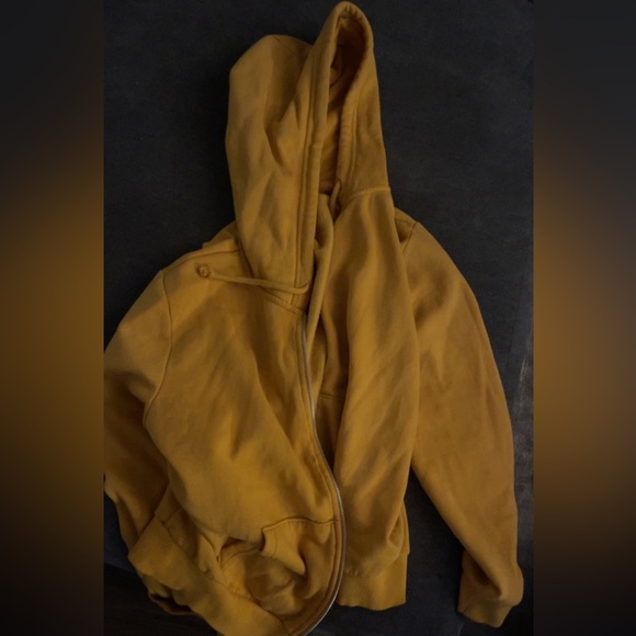 H&M Yellow Mustard Hoodie Women's Full Zip Basic Casual - Picture 2 of 3